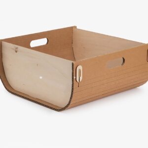 Vassoio in cartone kraft e legno